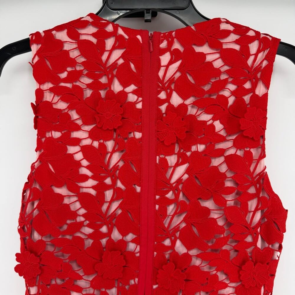 CROSBY by Mollie Burch Red Floral Midi Dress Pockets Womens Size 4 - Picture 6 of 8